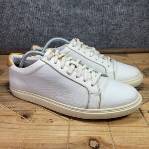 Allen Edmonds Mens 11 D Courtside White Leather Shoes Sneakers Lace Up 3580